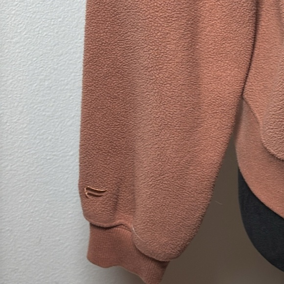 Fabletics sz S Rayne fleece sweatshirt top long sleeve brick color - Picture 4 of 8